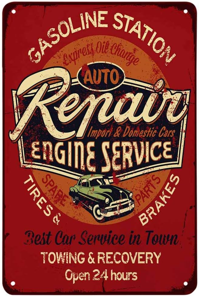 Auto Repair Shop Open - Винтажные металлические таблички для автосервисов: «Ремонт