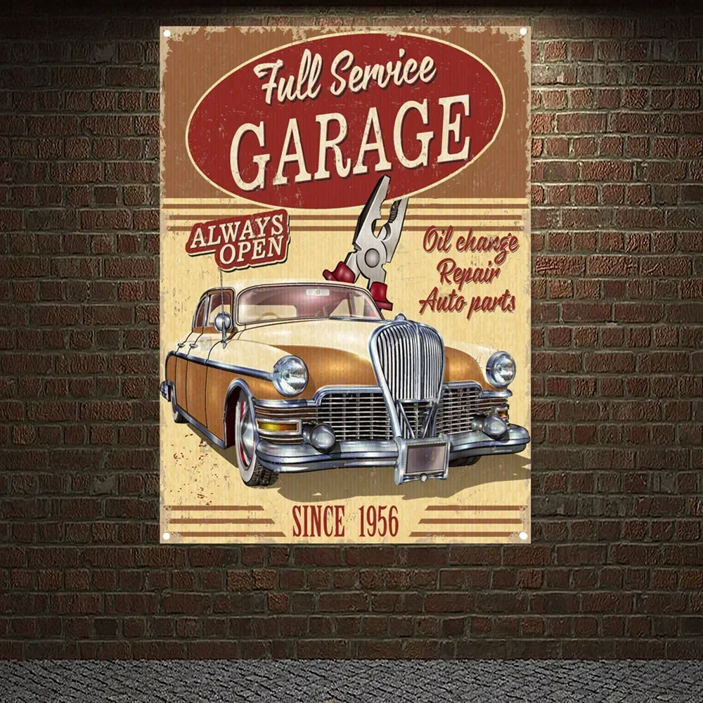 Плакат-гобелен «ВСЕГДА ОТКРЫТО – обзор и цена Auto Repair Shop Open