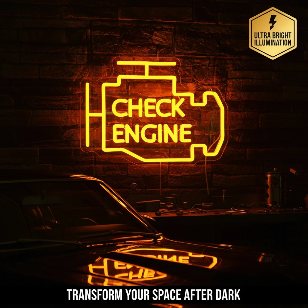 Проверьте двигатель Неоновый с – обзор и цена Auto Repair Shop Open