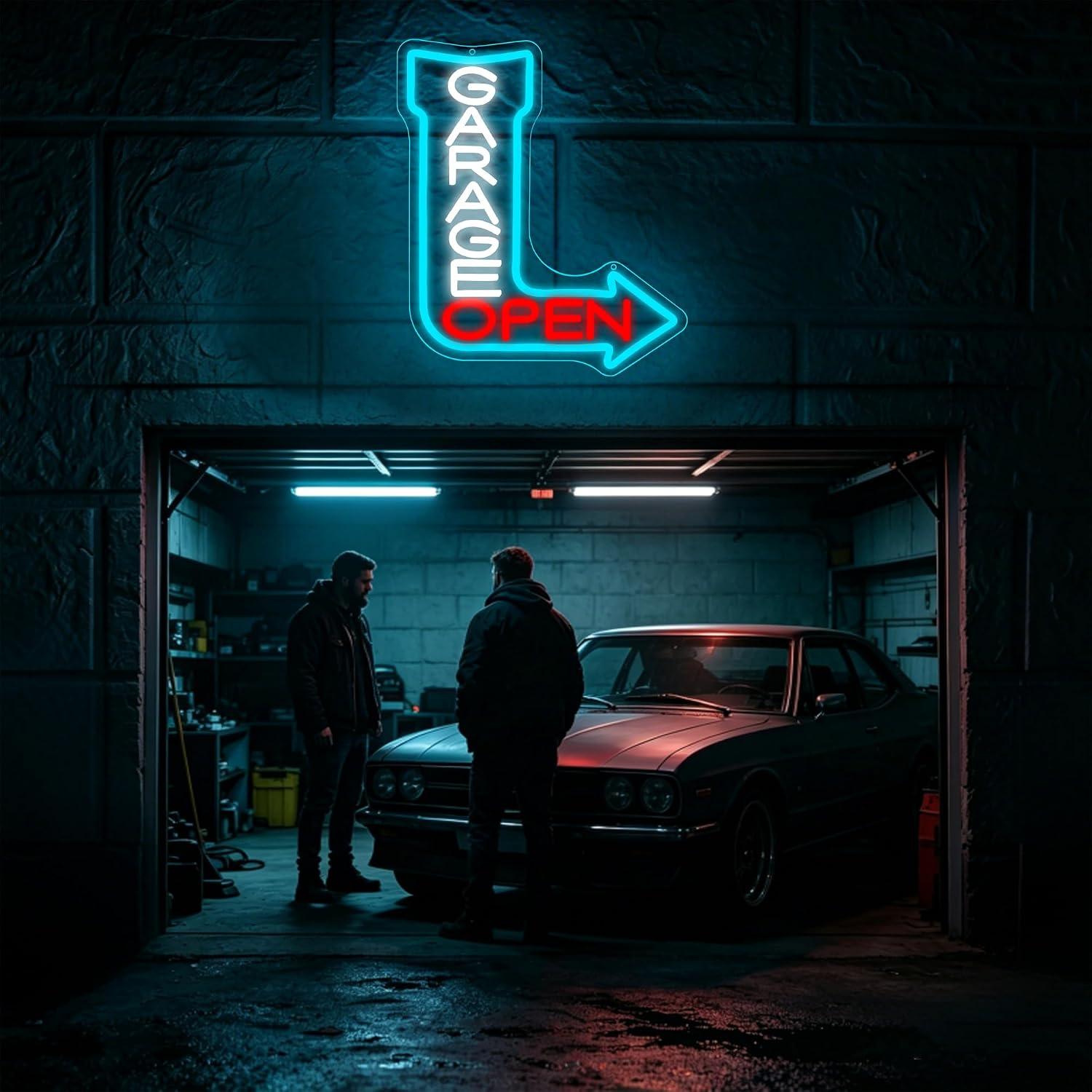 Неоновая вывеска «Открыто» для – обзор и цена Auto Repair Shop Open